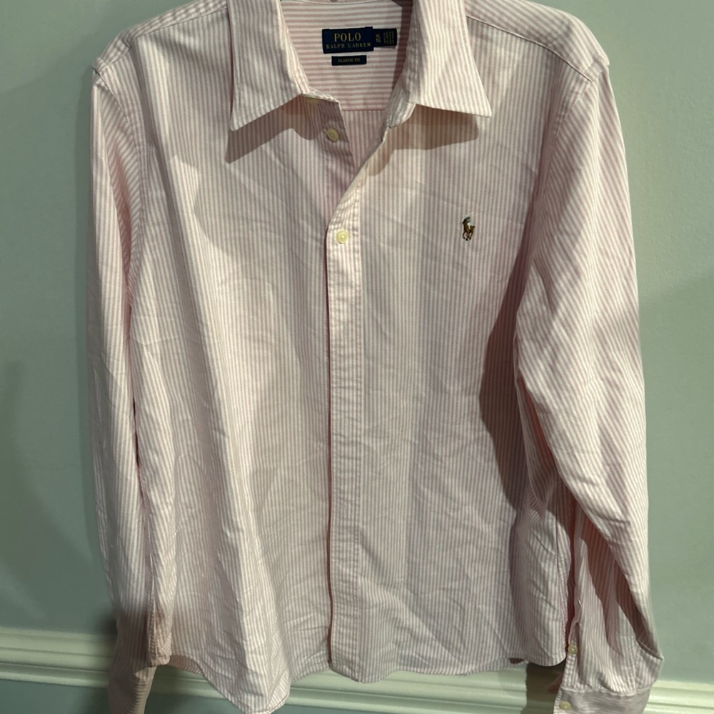 Polo by Ralph Lauren Pink Striped Button Down Shirt